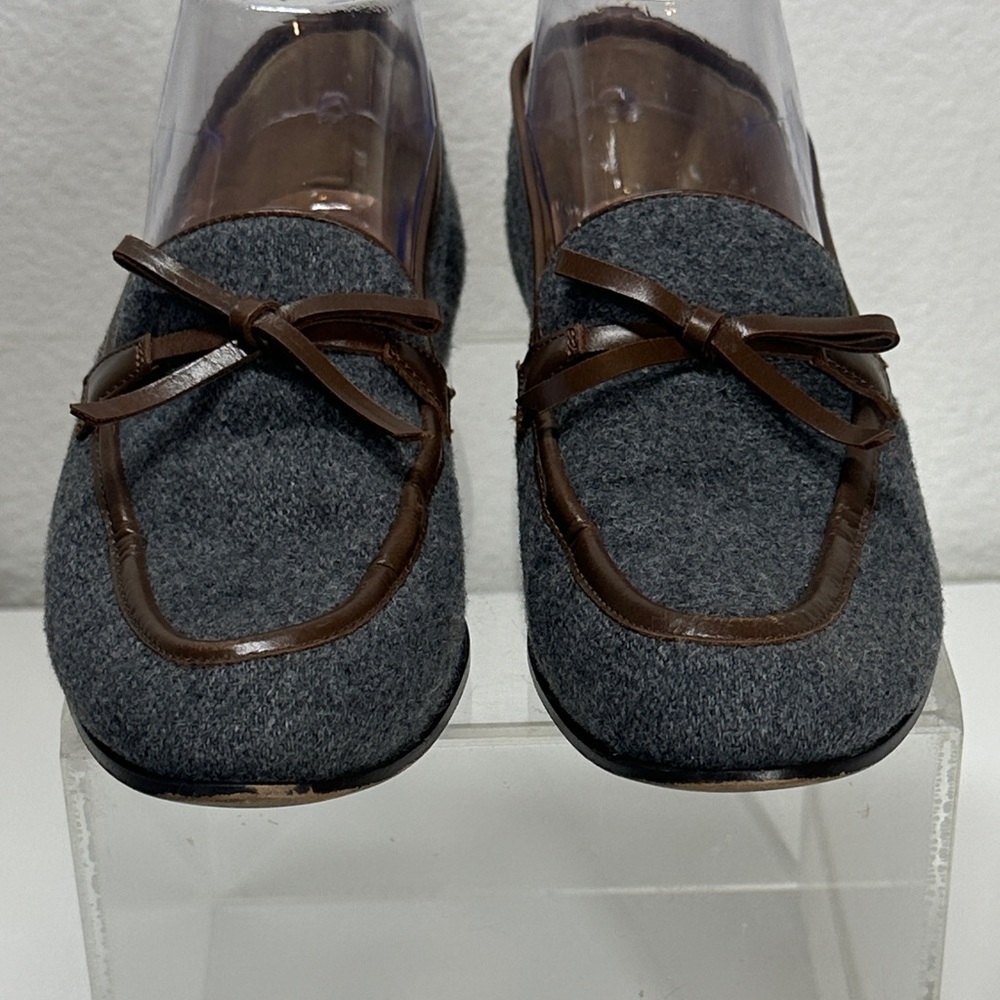 J. Crew Flannel Academy Loafers Gray and Brown Women's Loafers 7.5 - Picture 3 of 12